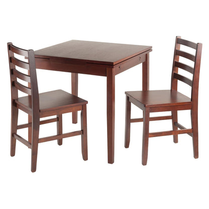 childrens table and chair sets | CasaFoyer Pulman Extension Table | 2 Hamilton Ladder Back Chairs | Solid Wood | Walnut Finish | Versatile & Durable | Compact Size | Easy Assembly | 48W x 29.9D x 29.2H | casafoyer.myshopify.com