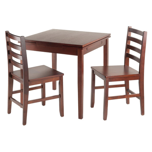 childrens table and chair sets | CasaFoyer Pulman Extension Table | 2 Hamilton Ladder Back Chairs | Solid Wood | Walnut Finish | Versatile & Durable | Compact Size | Easy Assembly | 48W x 29.9D x 29.2H | casafoyer.myshopify.com