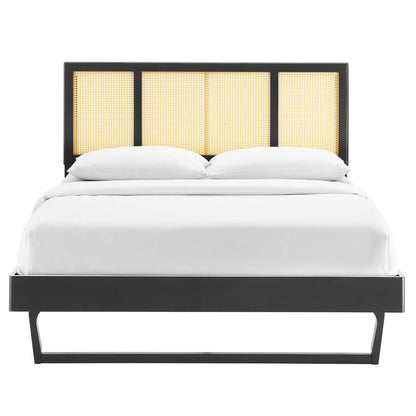 Bed | CasaFoyer Kelsea Woven Cane Rattan Wood Full Platform Bed | Retro Style | Organic Aesthetics | Durable Construction | No Box Spring Needed | Easy Assembly | 601 lbs Weight Capacity | casafoyer.myshopify.com