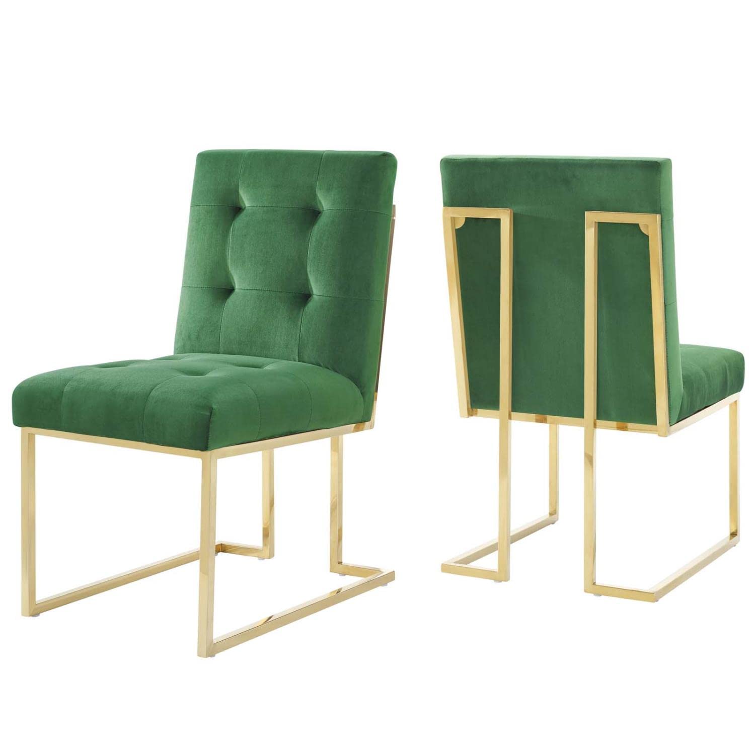 home office desk chairs | CasaFoyer Privy Dining Chair Set of 2 | Luxurious Performance Velvet Upholstery | Gold Stainless Steel Base | Stain-Resistant | 331 lbs Weight Capacity | Fully Assembled | casafoyer.myshopify.com
