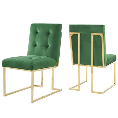 home office desk chairs | CasaFoyer Privy Dining Chair Set of 2 | Luxurious Performance Velvet Upholstery | Gold Stainless Steel Base | Stain-Resistant | 331 lbs Weight Capacity | Fully Assembled | casafoyer.myshopify.com