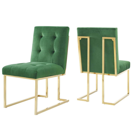 home office desk chairs | CasaFoyer Privy Dining Chair Set of 2 | Luxurious Performance Velvet Upholstery | Gold Stainless Steel Base | Stain-Resistant | 331 lbs Weight Capacity | Fully Assembled | casafoyer.myshopify.com
