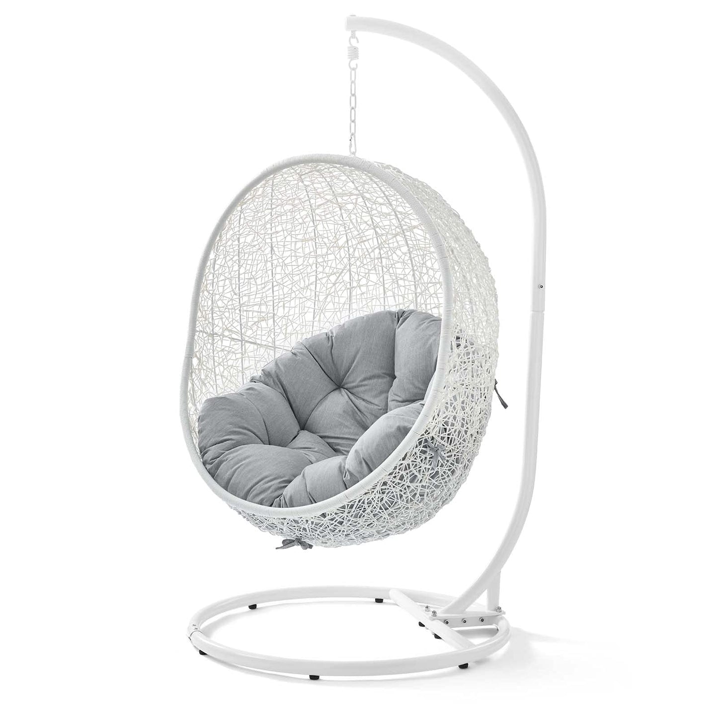porch swings | Ergode Hide Swing Chair | All-Weather Sunbrella Cushion | Indoor/Outdoor Patio, Porch, Backyard, Poolside Decor | UV Resistant | White Gray | casafoyer.myshopify.com