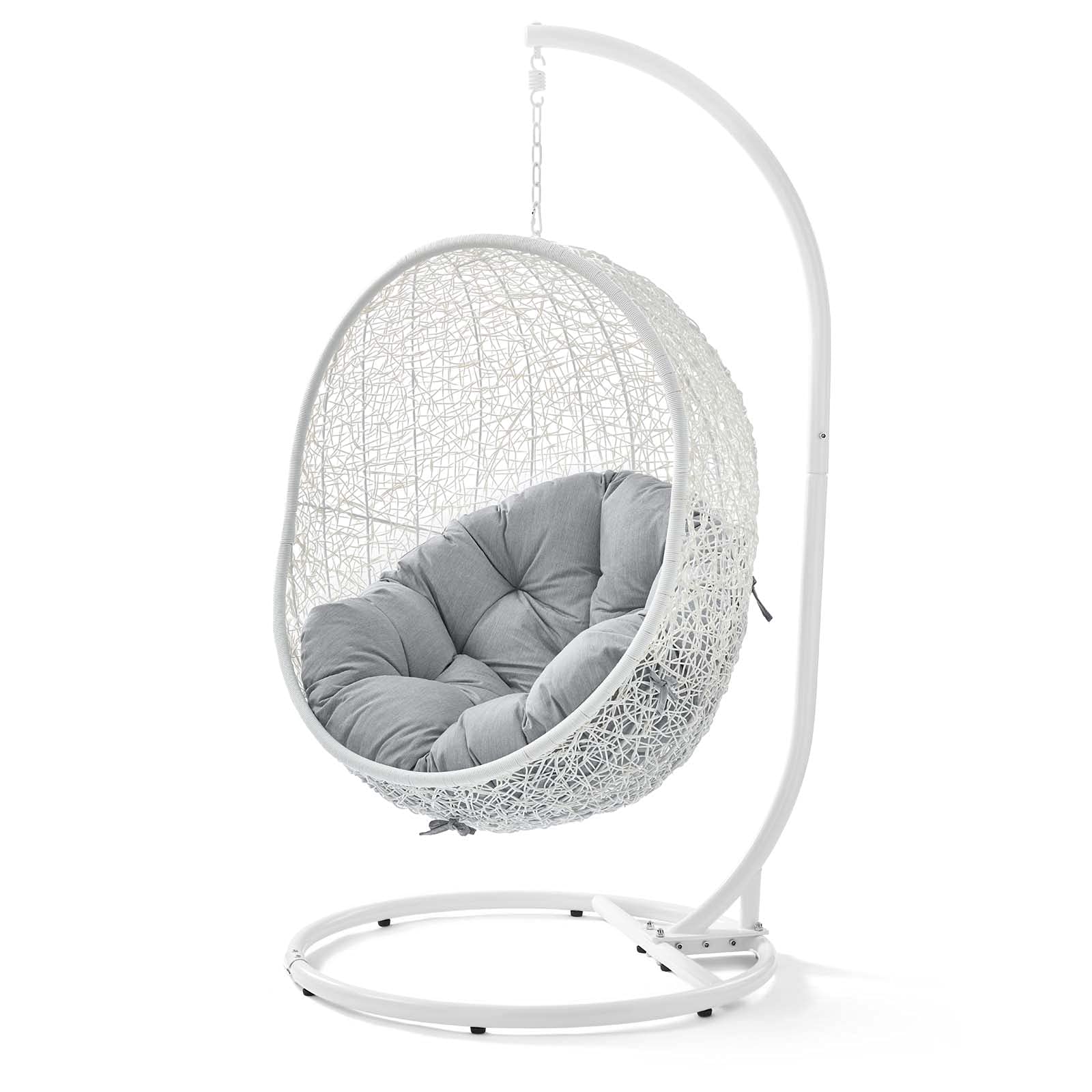 porch swings | Ergode Hide Swing Chair | All-Weather Sunbrella Cushion | Indoor/Outdoor Patio, Porch, Backyard, Poolside Decor | UV Resistant | White Gray | casafoyer.myshopify.com