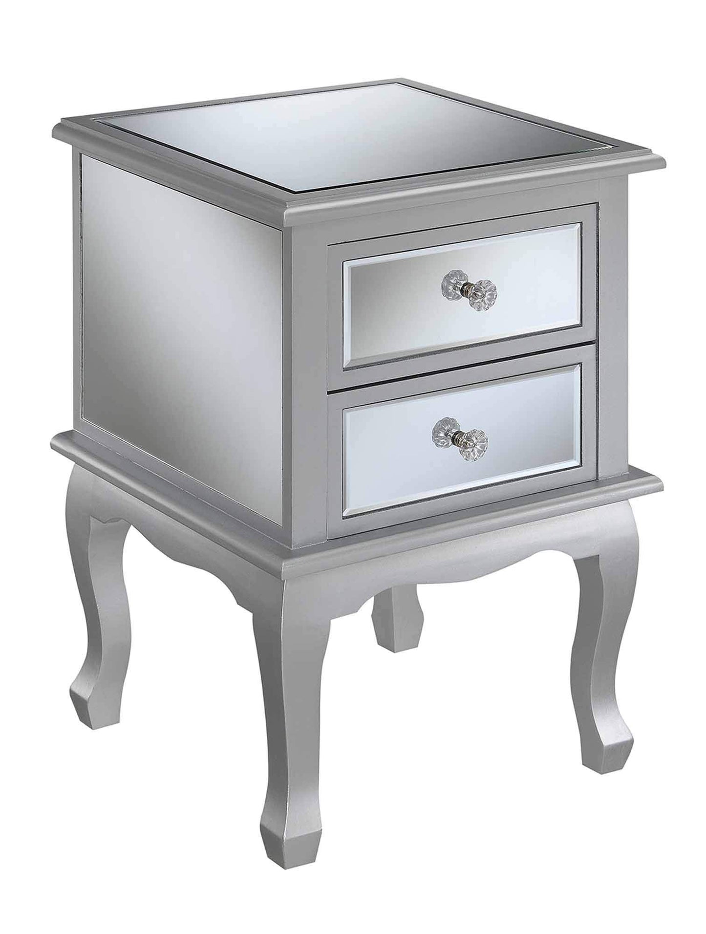 CABINET | Ergode Gold Coast Victoria Mirrored 1 Drawer End Table | Storage Cabinet | Elegant Accent Table with Mirrored Accents and Concealed Storage | casafoyer.myshopify.com