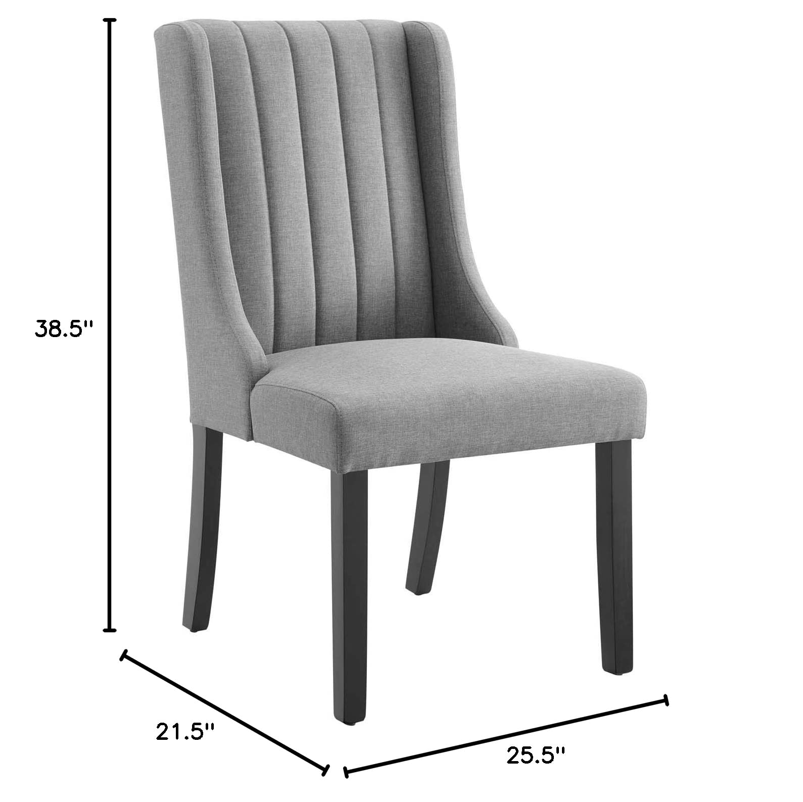 home office desk chairs | CasaFoyer Renew Fabric Dining Chairs - Set of 2 | Elegant & Glamorous | Soft Upholstery & Channel Tufting | Durable Construction | Comfortable Seating | Black Legs | Tufted Accent Chairs | casafoyer.myshopify.com