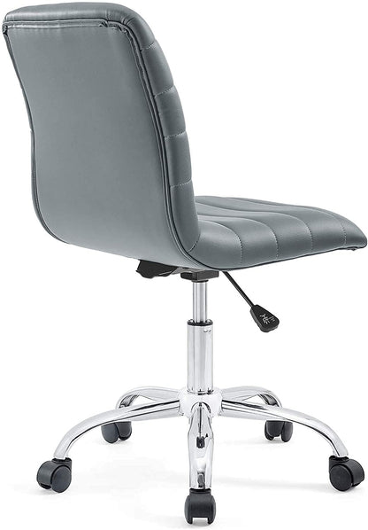 Chair | Ripple Mid Back Office Chair | Chrome Steel Frame | Dual-Wheel Casters | Padded Vinyl Upholstery | Height Adjustable | 360-degree Swivel | casafoyer.myshopify.com