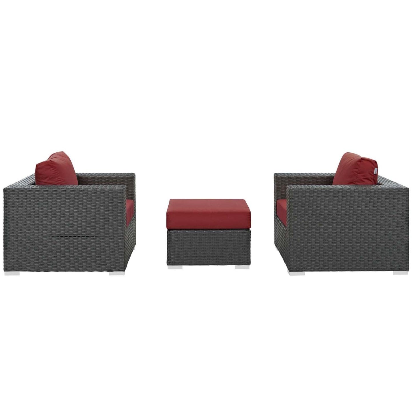 Patio Furniture Sets | Sojourn Outdoor Patio Furniture Set | Ottoman & Armchairs | Sunbrella Fabric | UV Protection | Powder-Coated Aluminum Frame | casafoyer.myshopify.com