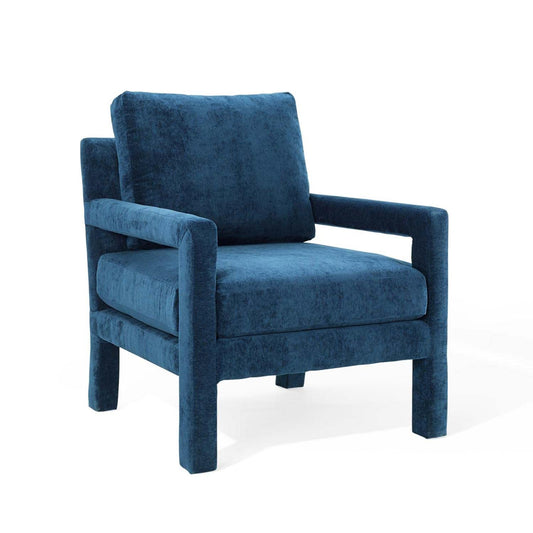home office desk chairs | CasaFoyer Rehearse Crushed Performance Velvet Accent Armchair | Elegant Design | Stain-Resistant | Comfortable Foam Cushions | 300 lbs Capacity | Navy | casafoyer.myshopify.com