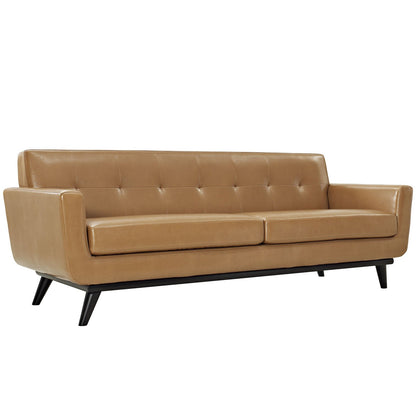 sofas | Engage Leather Sofa | Ultimate Lounging Experience | Curved Design | Dual Cushions | Cherry Wood Legs | 7 Eye-Catching Buttons | casafoyer.myshopify.com