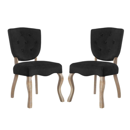 home office desk chairs | CasaFoyer Array Vintage French Dining Side Chair Set of 2 | Weathered Wood Legs | Button Tufted Shield Back | Velvet Upholstery | Comfortable Padded Seat | Non-Marking Foot Caps | No Assembly Required | casafoyer.myshopify.com