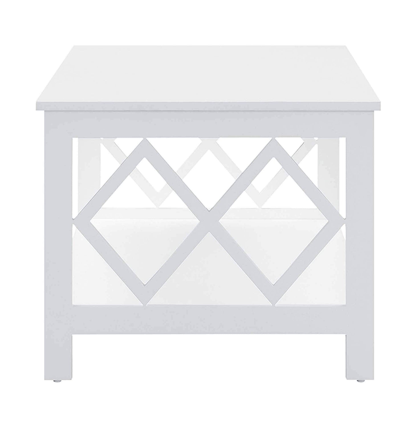 TABLE | Ergode Diamond Coffee Table with Shelf | Contemporary Design | Spacious Tabletop | Diamond Cutouts | Durable Construction | Easy Cleaning | Versatile Placement | casafoyer.myshopify.com