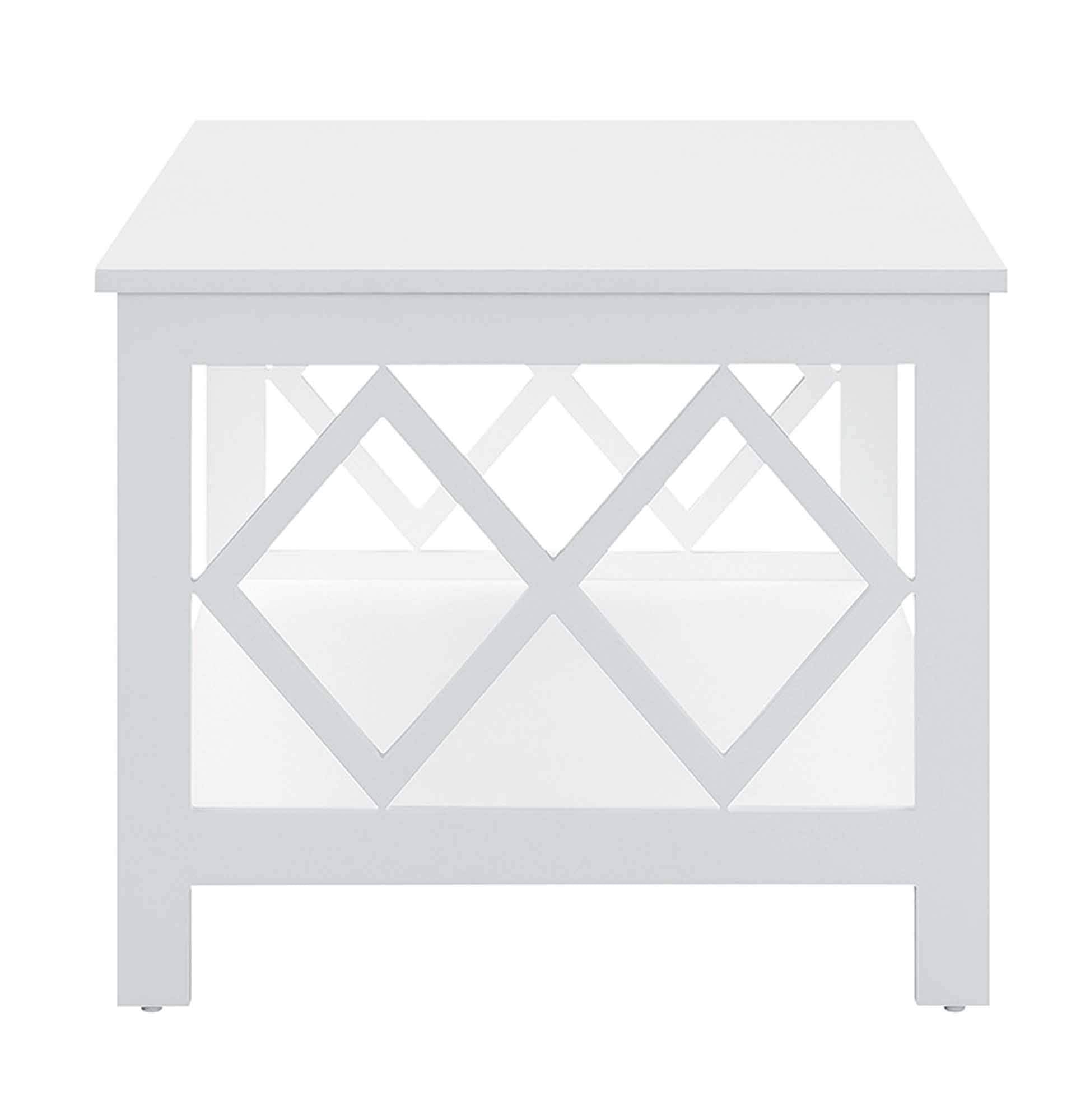 TABLE | Ergode Diamond Coffee Table with Shelf | Contemporary Design | Spacious Tabletop | Diamond Cutouts | Durable Construction | Easy Cleaning | Versatile Placement | casafoyer.myshopify.com