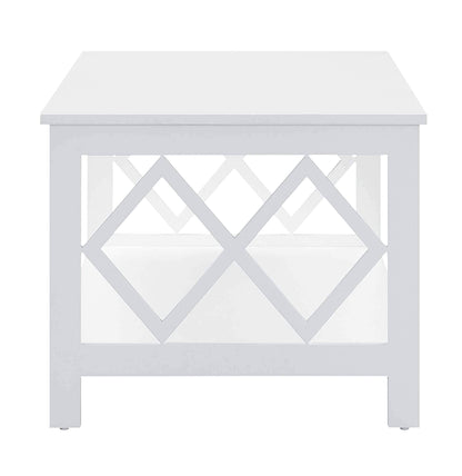 TABLE | Ergode Diamond Coffee Table with Shelf | Contemporary Design | Spacious Tabletop | Diamond Cutouts | Durable Construction | Easy Cleaning | Versatile Placement | casafoyer.myshopify.com