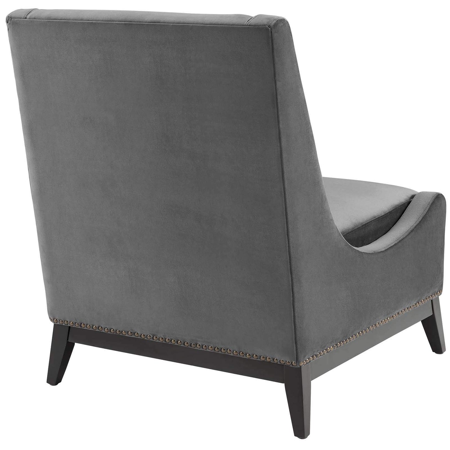 home office desk chairs | CasaFoyer Confident Accent Lounge Chair | Luxurious Plush Velvet | Nailhead Trim | Sturdy Rubberwood Frame | Removable Seat Cushion | Gray | casafoyer.myshopify.com