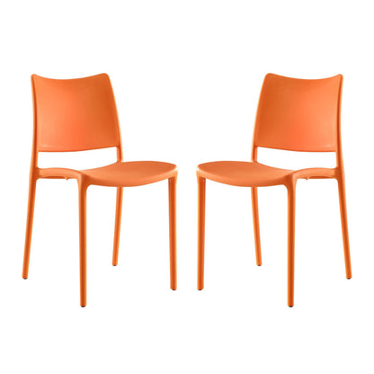 home office desk chairs | CasaFoyer Hipster Dining Side Chair Set | Vibrant & Captivating | Stackable & Ergonomic | Fully Assembled | Orange (Set of 2) | casafoyer.myshopify.com