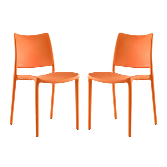 home office desk chairs | CasaFoyer Hipster Dining Side Chair Set | Vibrant & Captivating | Stackable & Ergonomic | Fully Assembled | Orange (Set of 2) | casafoyer.myshopify.com