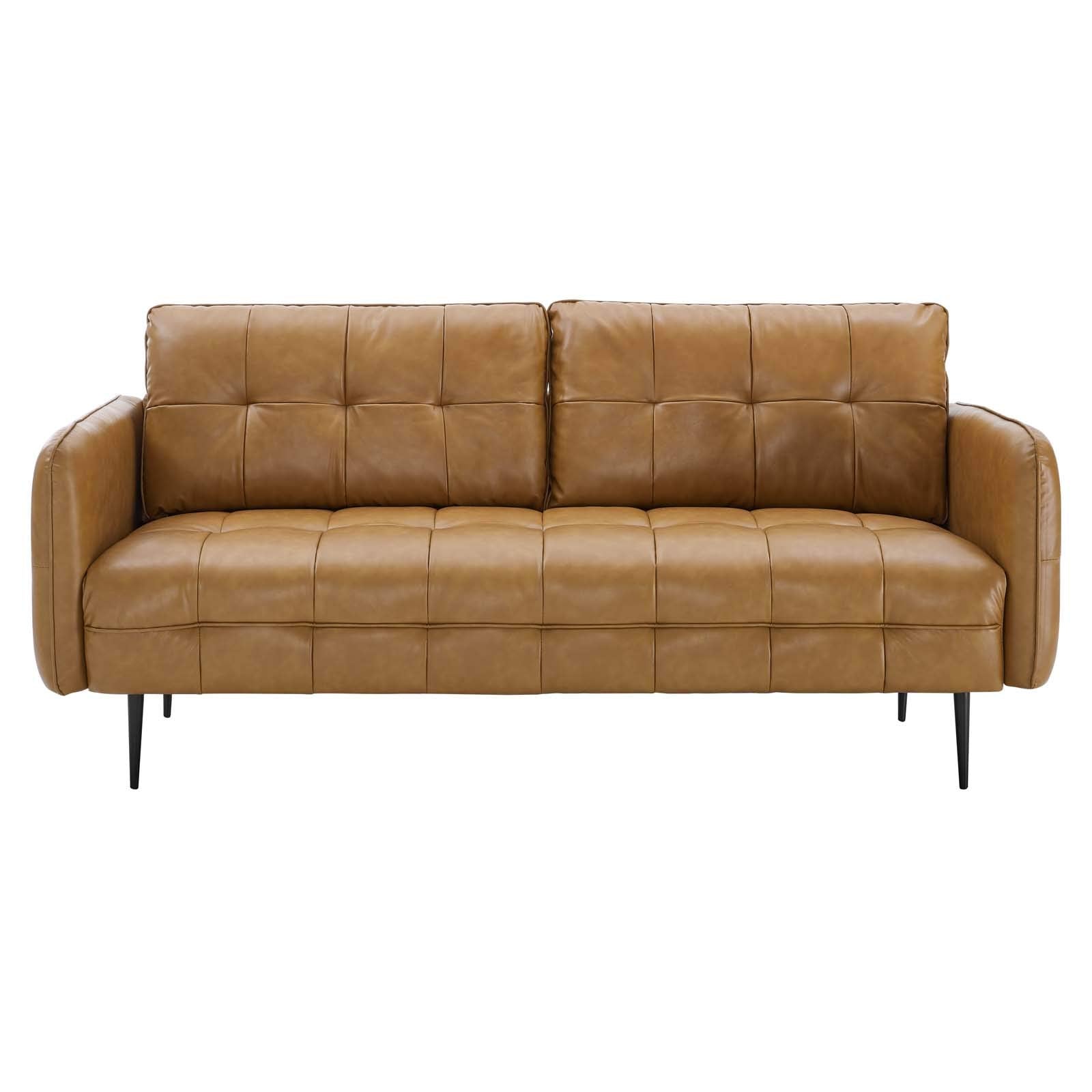sofas | CasaFoyer Cameron Tufted Vegan Leather Sofa | Contemporary Mid-Century Design | Luxurious Seating | Sturdy Construction | Easy Assembly | 900 lbs Weight Capacity | casafoyer.myshopify.com