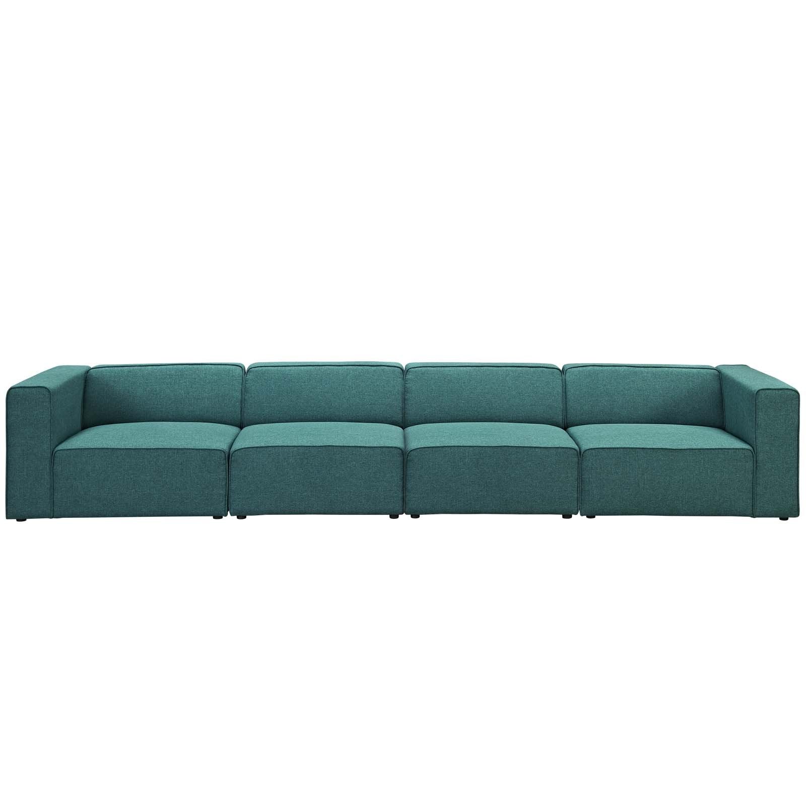 kitchen and dining room sets | CasaFoyer Mingle | 4-Piece Upholstered Sectional Sofa Set | Spacious & Stylish | Teal | casafoyer.myshopify.com