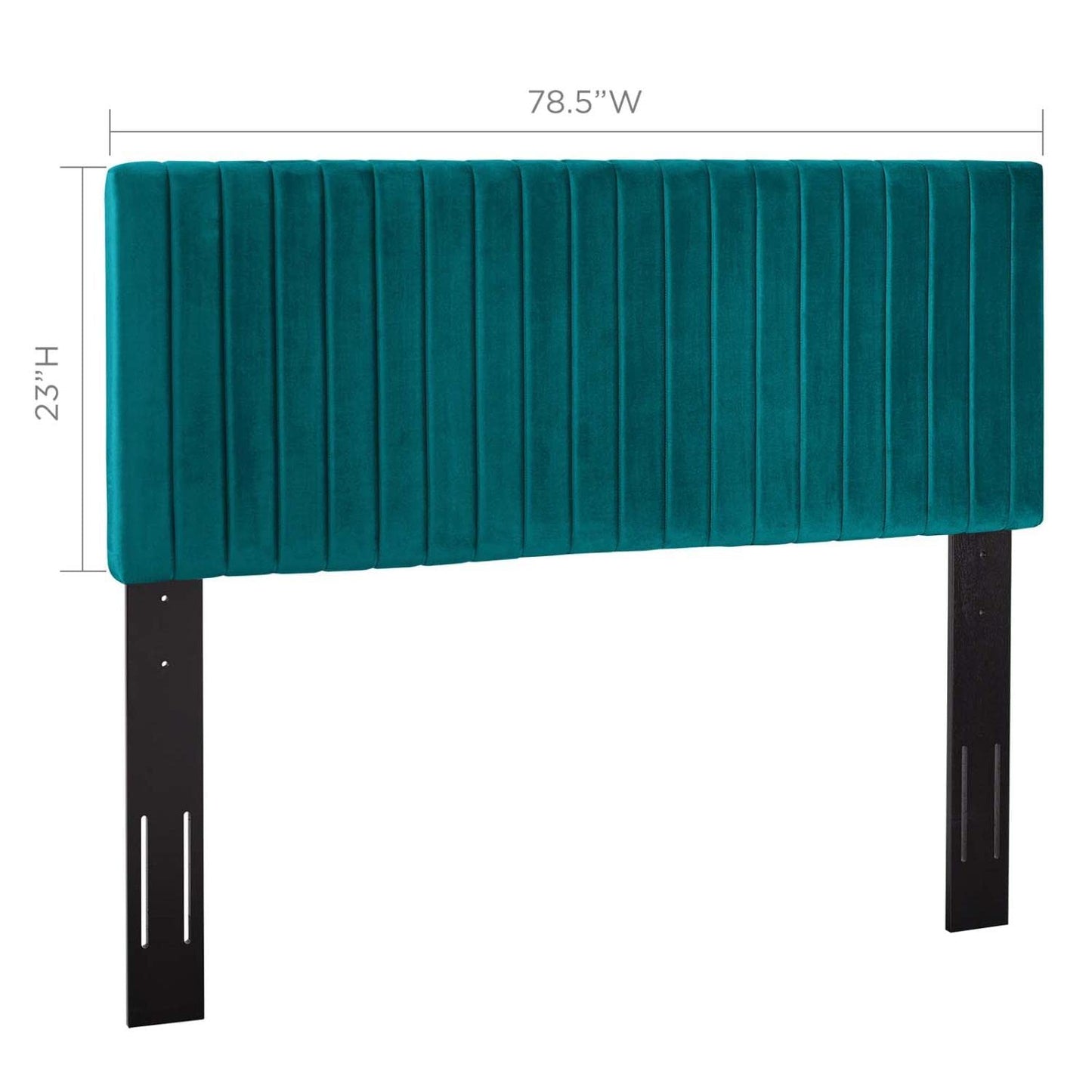 Bed | CasaFoyer Keira King/California King Headboard | Elegant Channel Tufting | Plush Velvet Texture | Solid Wood & Particleboard Construction | Stain-Resistant Polyester | Dense Foam Padding | Teal | casafoyer.myshopify.com