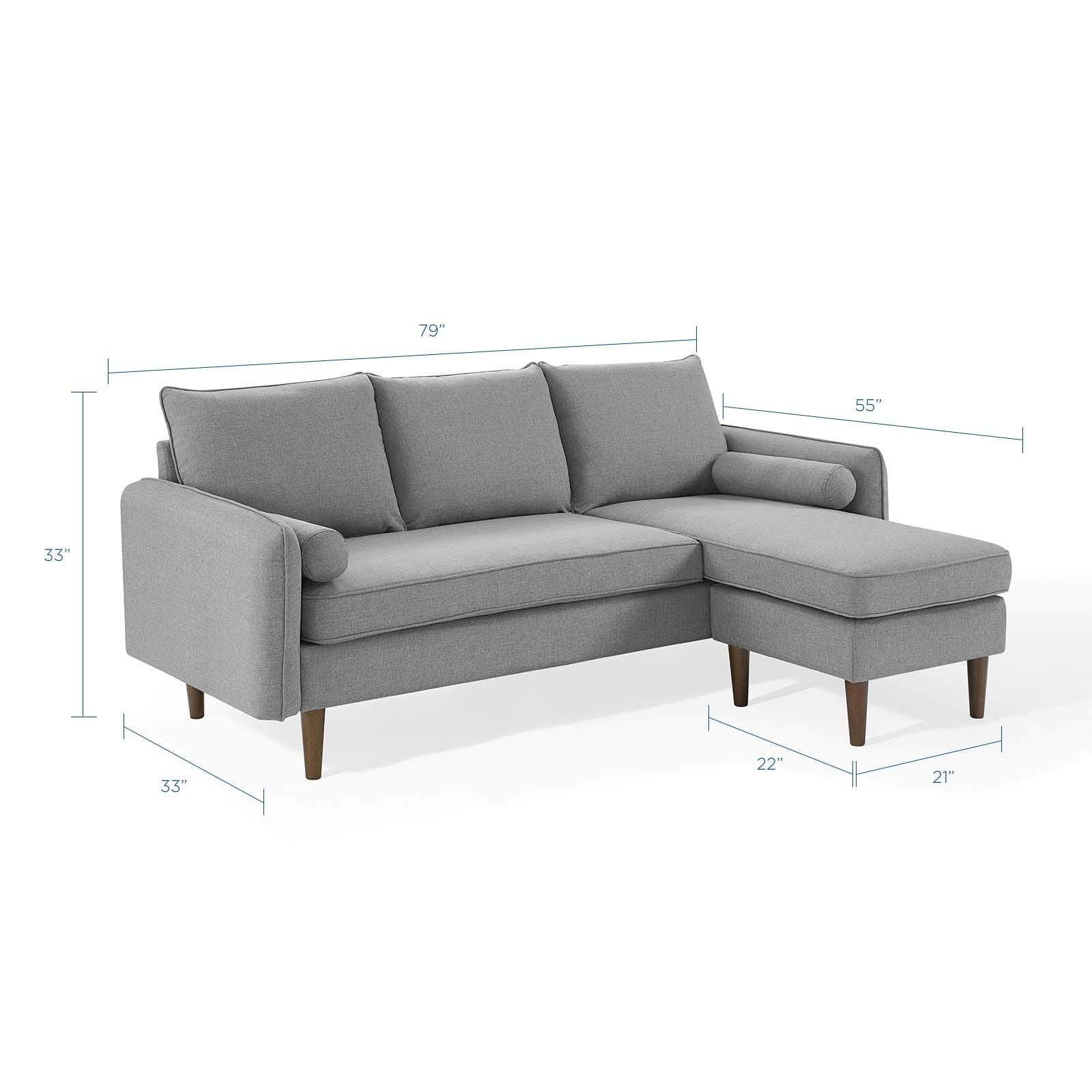 sofas | CasaFoyer Revive Upholstered Fabric Sectional Sofa | Cozy Design | Bolster Pillows | Plush Foam Padding | Polyester Upholstery | Wood Legs | Built-in Ottoman | 900 lbs Weight Capacity | casafoyer.myshopify.com