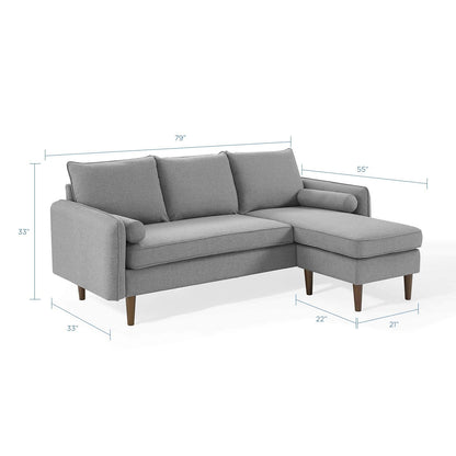 sofas | CasaFoyer Revive Upholstered Fabric Sectional Sofa | Cozy Design | Bolster Pillows | Plush Foam Padding | Polyester Upholstery | Wood Legs | Built-in Ottoman | 900 lbs Weight Capacity | casafoyer.myshopify.com