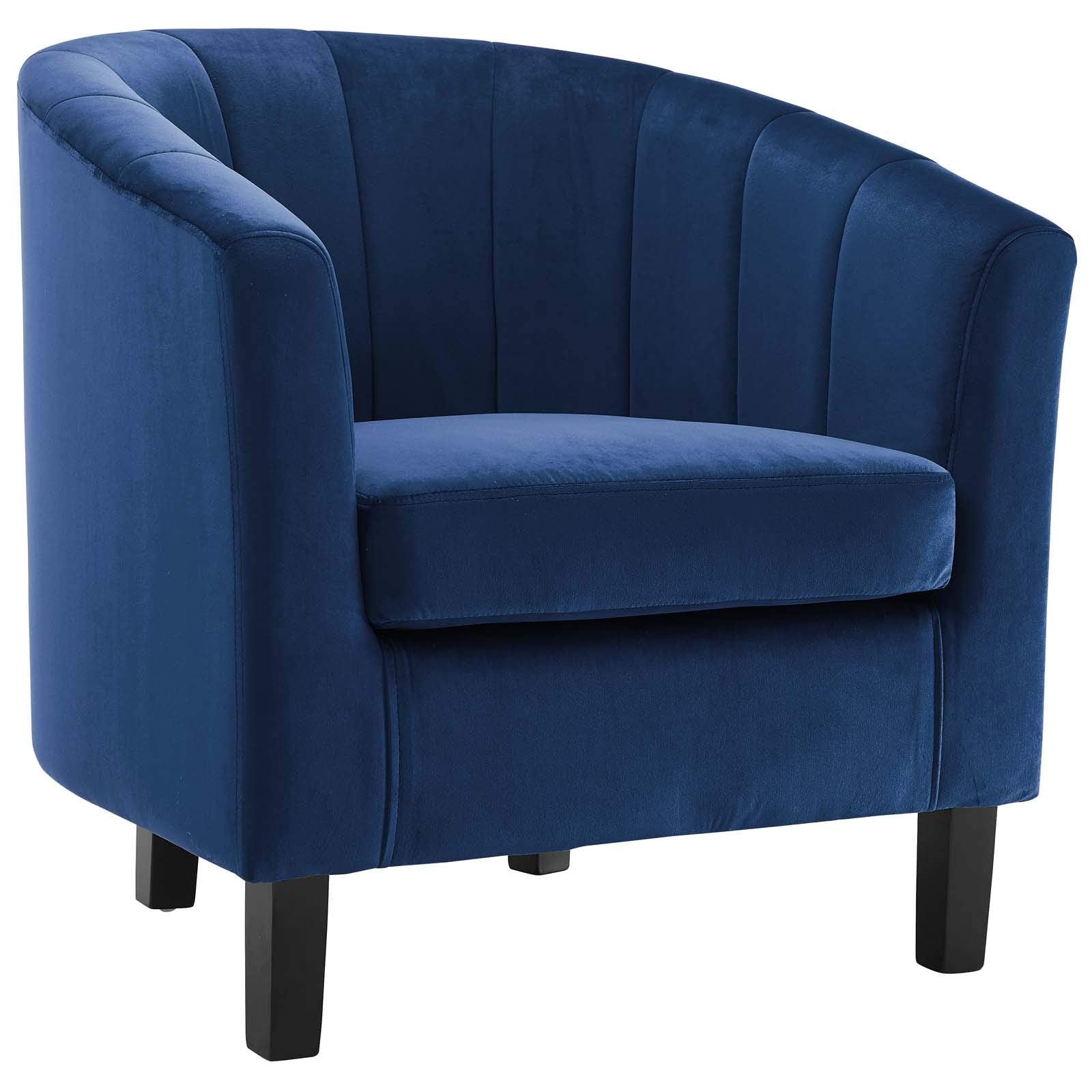 home office desk chairs | CasaFoyer Prospect Performance Velvet Armchair | Stain-Resistant | Channel Tufted | Chesterfield-Inspired Design | Navy | casafoyer.myshopify.com