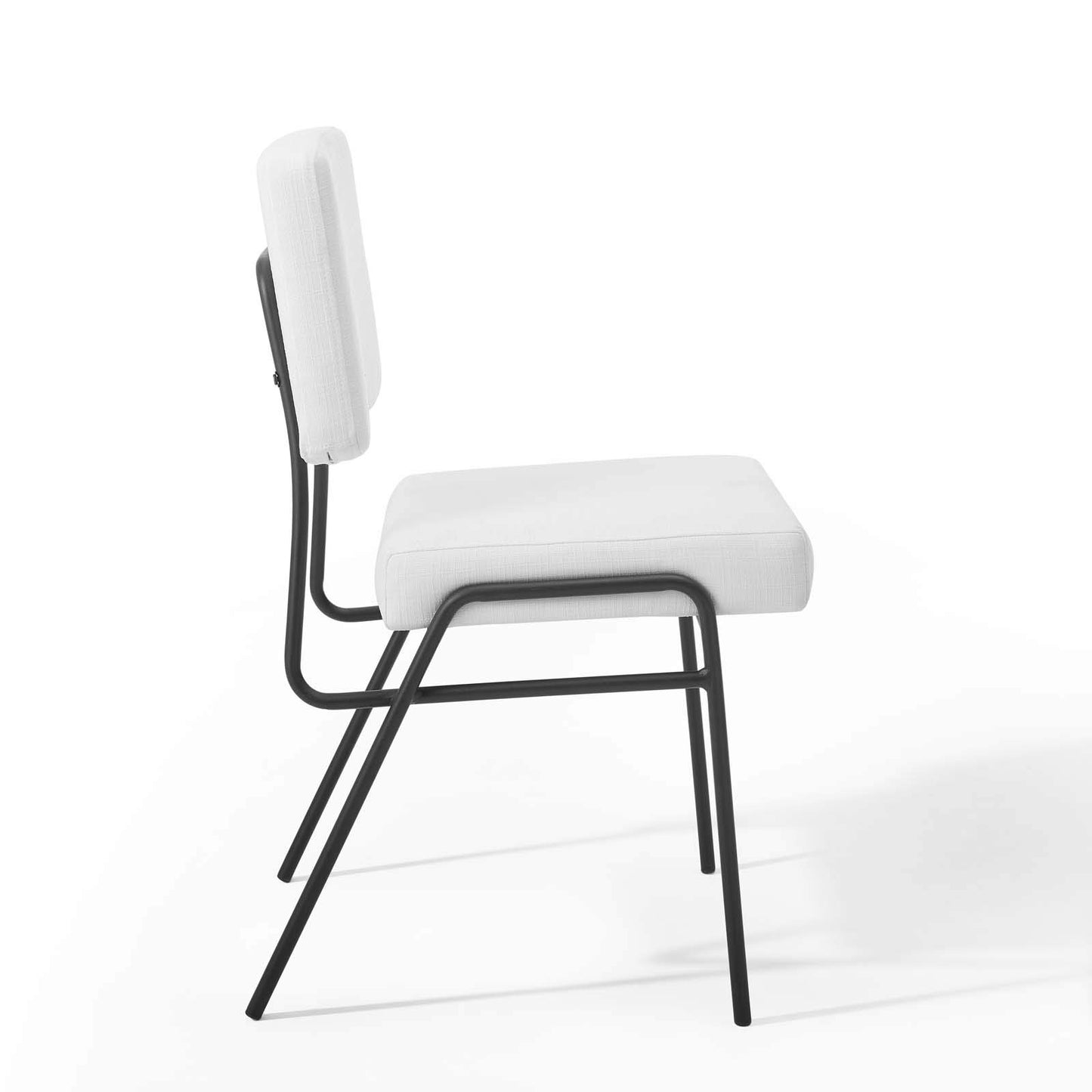 home office desk chairs | CasaFoyer Craft Fabric Upholstered Dining Side Chair | Mid-Century Modern Style | Retro Glamour | Soft & Durable Polyester Upholstery | Breathable Design | Matte Black Stainless Steel Frame | Fully Assembled | casafoyer.myshopify.com