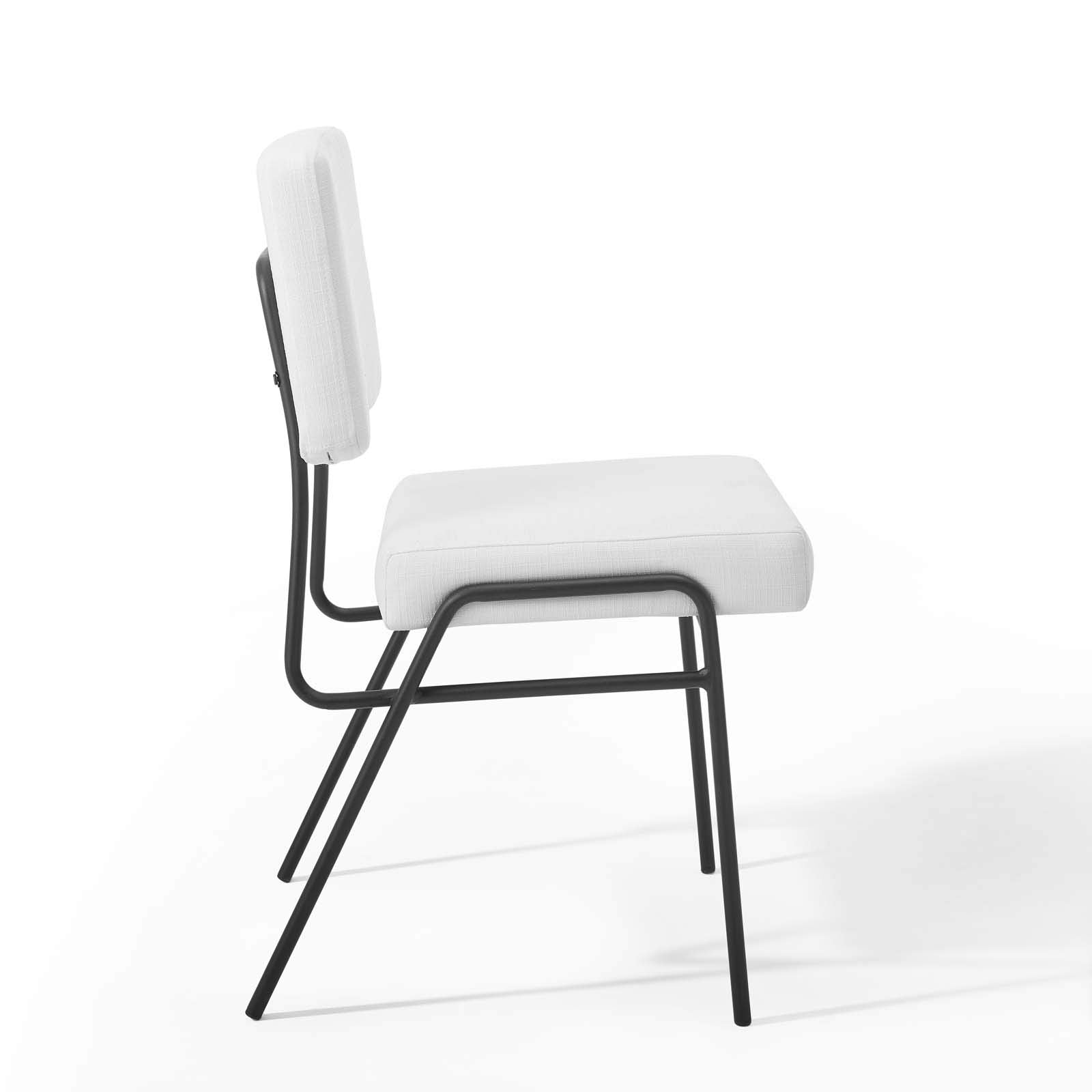 home office desk chairs | CasaFoyer Craft Fabric Upholstered Dining Side Chair | Mid-Century Modern Style | Retro Glamour | Soft & Durable Polyester Upholstery | Breathable Design | Matte Black Stainless Steel Frame | Fully Assembled | casafoyer.myshopify.com