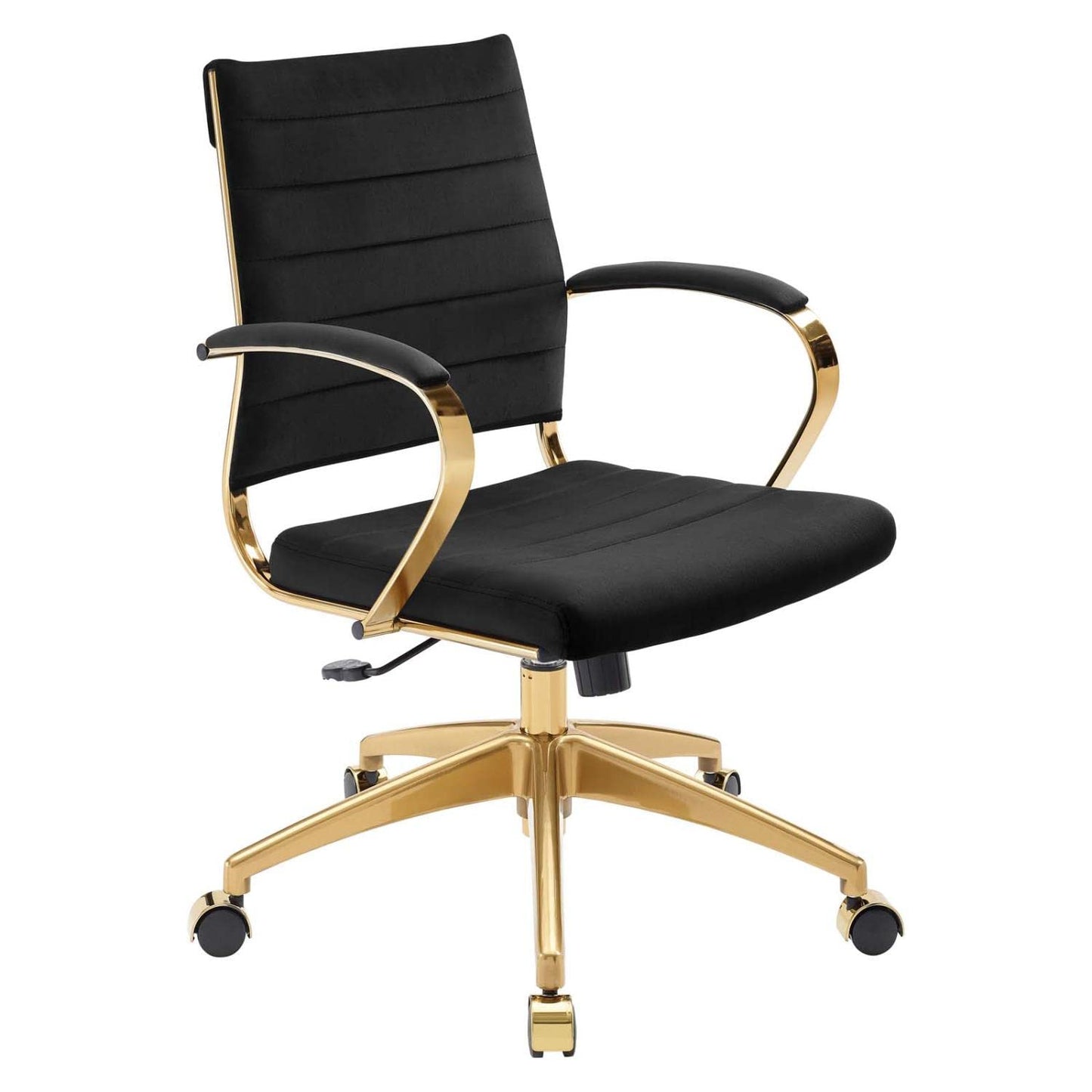 home office desk chairs | CasaFoyer Jive Mid Back Office Chair | Stylish & Functional | Ribbed Velvet Back | Stain-Resistant | Padded Armrests | Chrome-Plated Aluminum Base | Easy Mobility | Tension Knob & Tilt Lock | Modern Office Design | casafoyer.myshopify.com