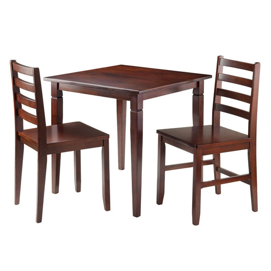 childrens table and chair sets | CasaFoyer 3-Pc Kingsgate Dining Table Set | 2 Hamilton Ladder Back Chairs | Real Wood, Walnut Finish | Compact & Functional | Assembly Required | casafoyer.myshopify.com