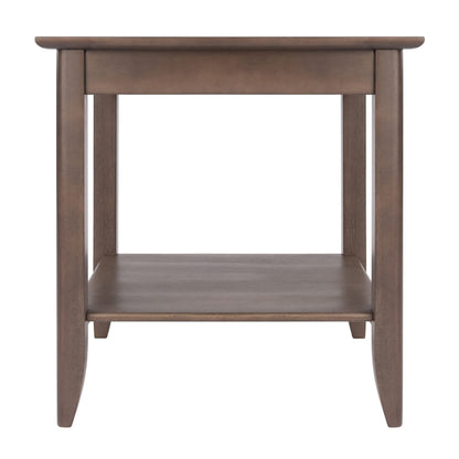 TABLE | Ergode Santino End Table | Contemporary Oyster Gray Finish | Wood Inlay | Versatile Accent Table | Spacious Lower Shelf | Solid Wood Frame | Easy Assembly | 24H x 22.6W x 22.6D | casafoyer.myshopify.com