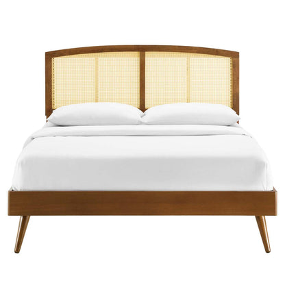 Bed | CasaFoyer Sierra Woven Cane Rattan Wood King Platform Bed | Serene Island Vibe | Mid-Century Modern Design | Sturdy Construction | No Box Spring Needed | Accommodates Various Mattresses | 601 lbs Weight Capacity | casafoyer.myshopify.com