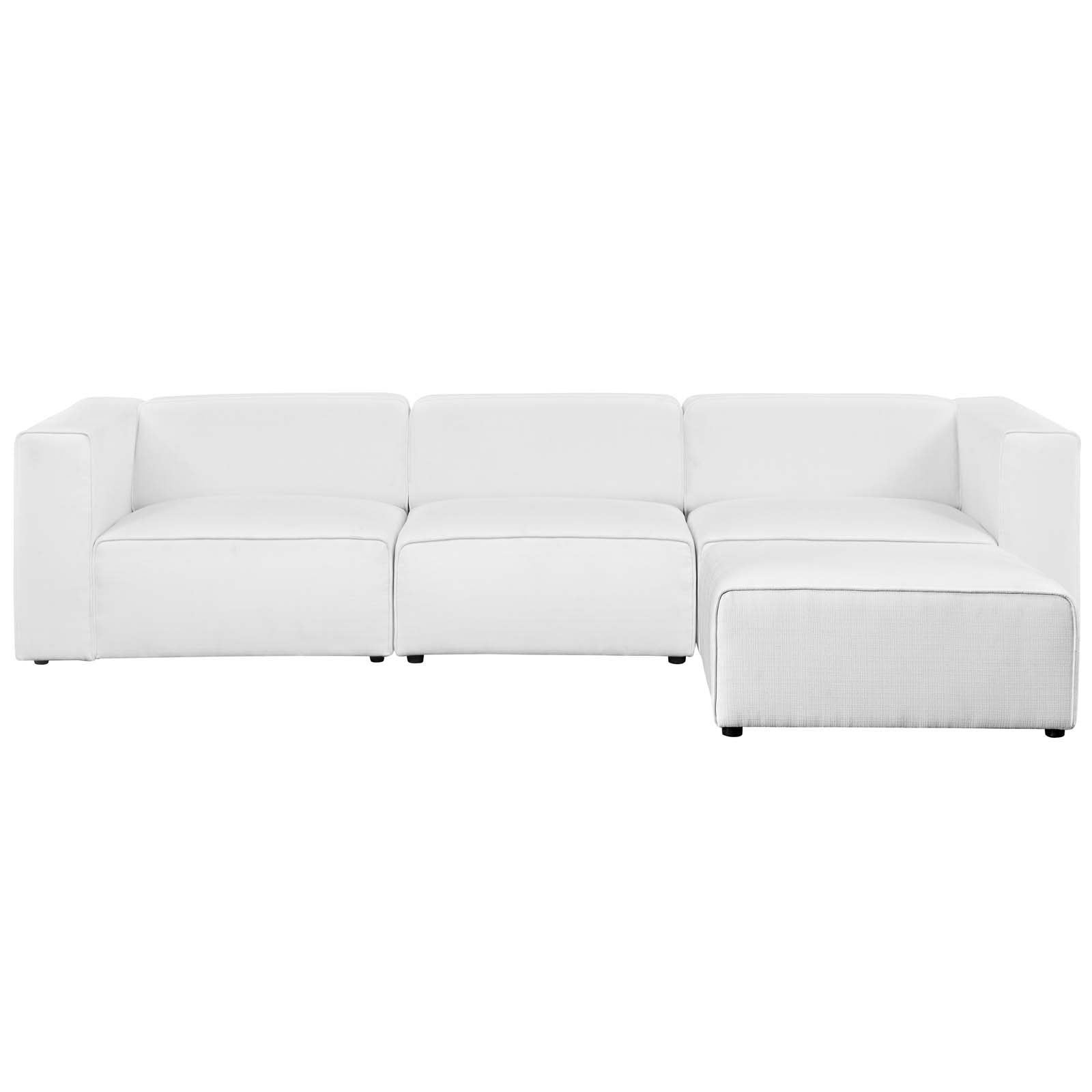 kitchen and dining room sets | CasaFoyer Mingle | 4-Piece Modular Sectional Sofa Set | Spacious, Comfortable, and Stylish | Includes Left-Facing Armchair, Armless Chair, Ottoman, and Right-Facing Armchair | White Upholstered Fabric | casafoyer.myshopify.com