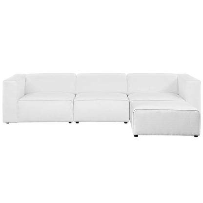 kitchen and dining room sets | CasaFoyer Mingle | 4-Piece Modular Sectional Sofa Set | Spacious, Comfortable, and Stylish | Includes Left-Facing Armchair, Armless Chair, Ottoman, and Right-Facing Armchair | White Upholstered Fabric | casafoyer.myshopify.com