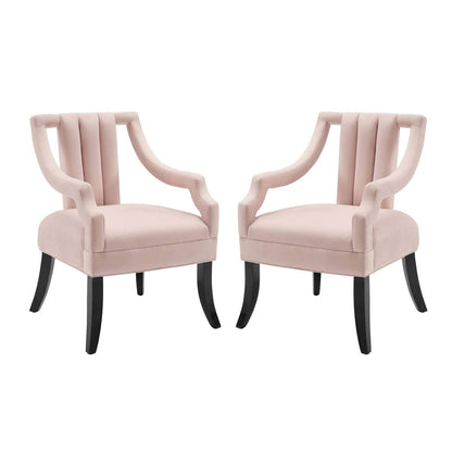 home office desk chairs | CasaFoyer Harken Accent Chair | Vintage Aesthetic | Stain-Resistant Velvet | Comfortable Foam Padding | Elegant Birch Wood Legs | Set of 2 | casafoyer.myshopify.com