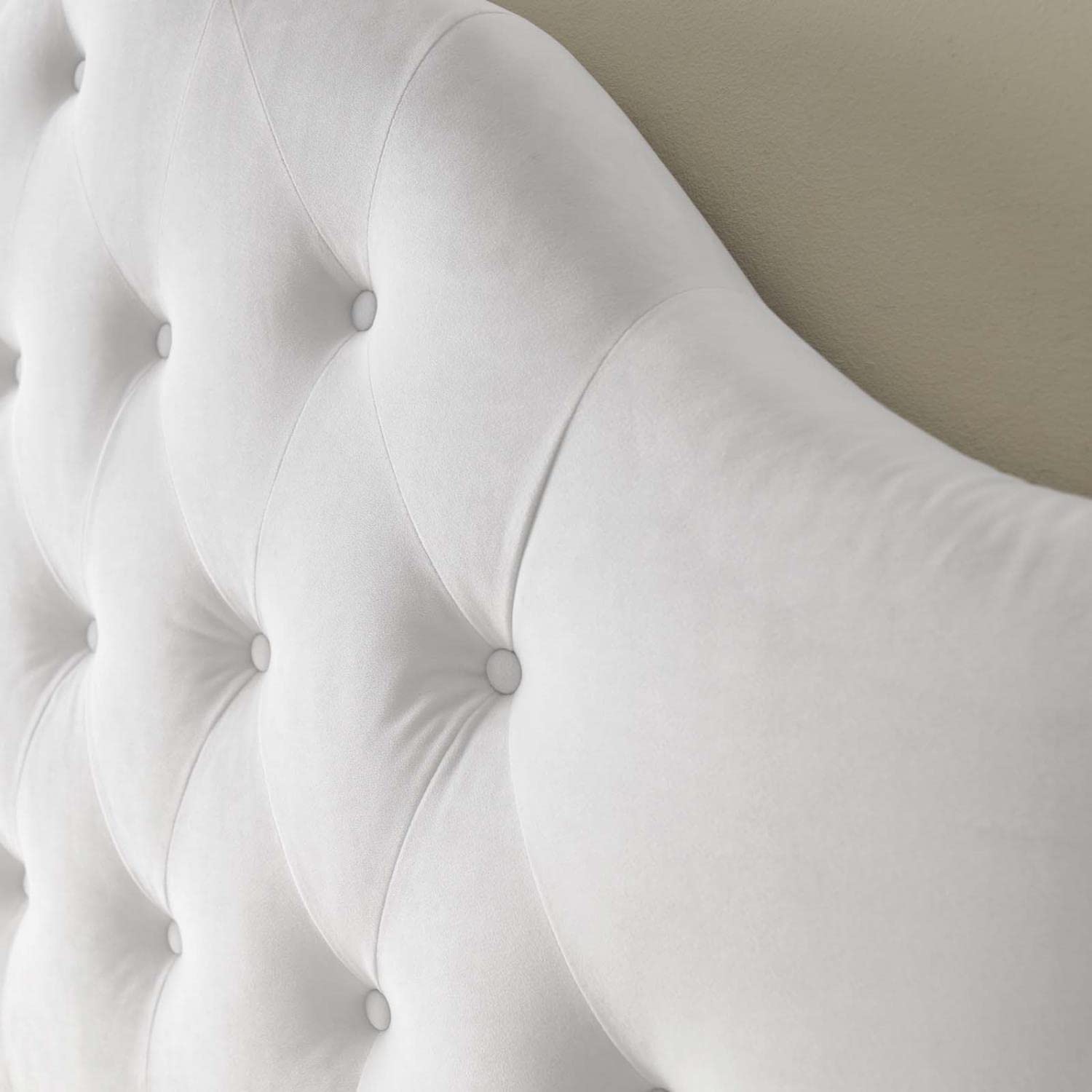headboards | CasaFoyer Sovereign Performance Velvet Full Headboard | Luxurious & Glamorous | Plush Vintage Velvet | Soft & Stain-Resistant | Diamond Tufting | Height Adjustable | White | casafoyer.myshopify.com