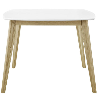 patio dining tables | CasaFoyer Stratum 40 Dining Table | Mid-Century Design | White Lacquer Top | Ashwood Legs | Minimalist Look | Versatile for Dining or Writing | casafoyer.myshopify.com