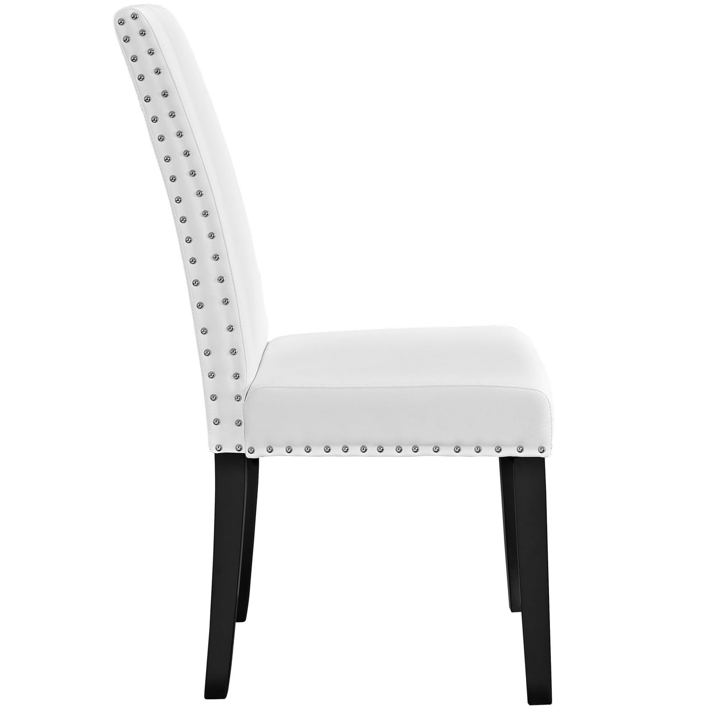 Dining Table | Parcel Upholstered Faux Leather Dining Side Chair | Modern Design | Nailhead Trim | Foam Padding | Tapered Wood Legs | Suitable for Dining, Living, Lounge, or Office | Assembly Required | 285 lbs Capacity | casafoyer.myshopify.com