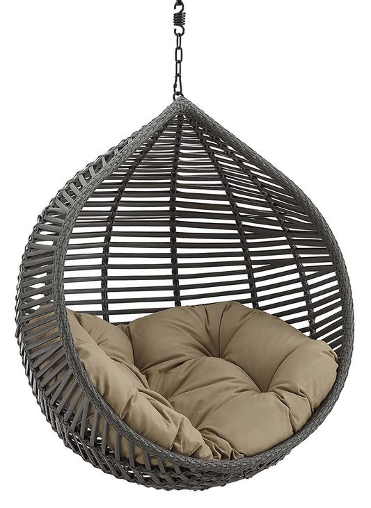 porch swings | Ergode Garner Teardrop Outdoor Patio Swing Chair | Durable PE Wicker Rattan | Adjustable Steel Chain | All-Weather Cushion | Indoor/Outdoor Use | Stylish & Relaxing Seating | 265 lbs Weight Capacity | casafoyer.myshopify.com