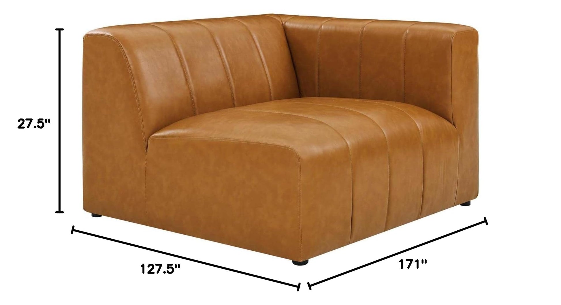 sofas | CasaFoyer Bartlett Vegan Leather 6-Piece Sectional Sofa | Retro Modern Design | Luxurious Cushions | Sturdy Frame | Modular Connectors | Tan | casafoyer.myshopify.com
