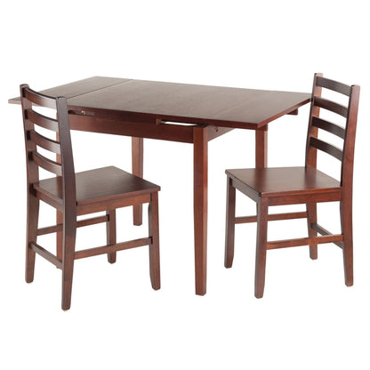 childrens table and chair sets | CasaFoyer Pulman Extension Table | 2 Hamilton Ladder Back Chairs | Solid Wood | Walnut Finish | Versatile & Durable | Compact Size | Easy Assembly | 48W x 29.9D x 29.2H | casafoyer.myshopify.com
