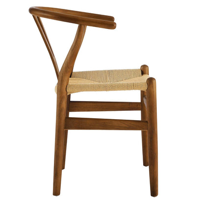 home office desk chairs | CasaFoyer Amish Wooden Armchair | Petite Design | Solid Beechwood | Transitional Style | Staggered-Level Support Rods | Eco-Friendly Paper Rope Twine Seat | casafoyer.myshopify.com
