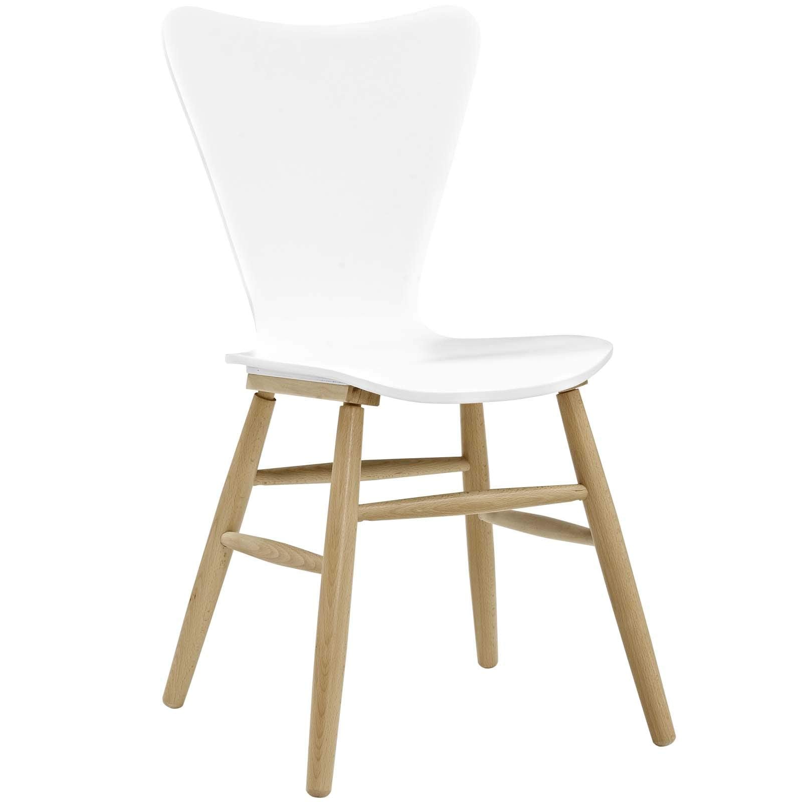 home office desk chairs | CasaFoyer Cascade Dining Chair Set of 4 | Mid-Century Modern Design | Contoured Seat | Beechwood Legs | 331lb Weight Capacity | White | casafoyer.myshopify.com