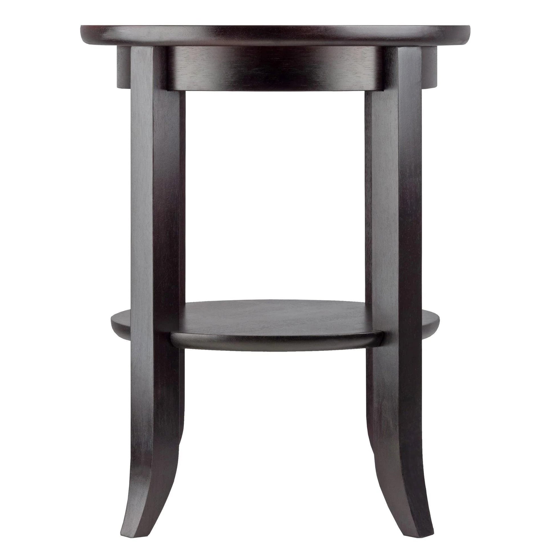 TABLE | Ergode Elegant Genoa Round End Table | Glass Inset | Shelf | 18.4W x 18.4D x 22.5H | Enhance Living Room Decor | casafoyer.myshopify.com