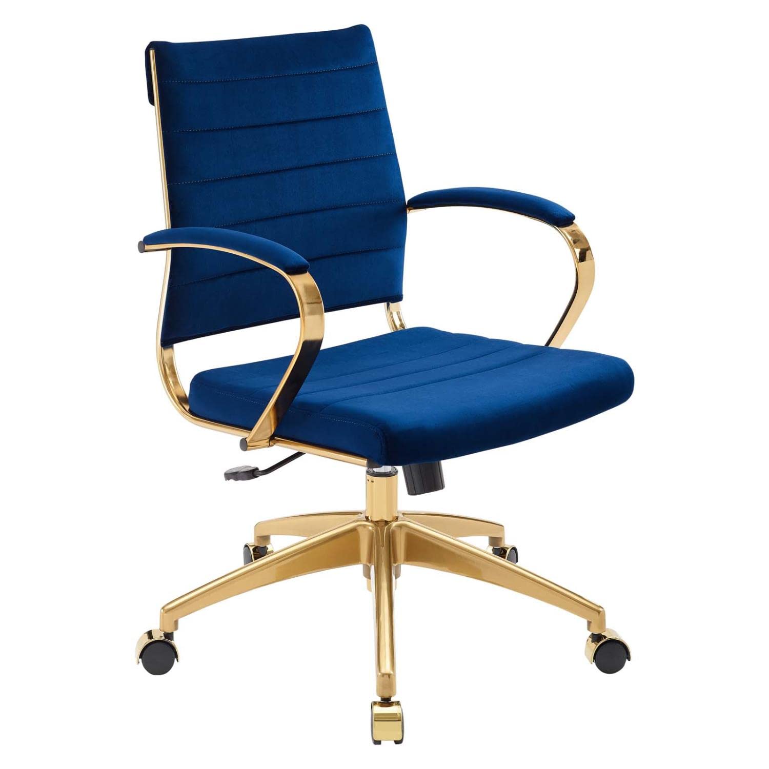 home office desk chairs | CasaFoyer Jive Mid Back Office Chair | Stylish & Functional | Ribbed Velvet Back | Stain-Resistant | Padded Armrests | Chrome-Plated Base | Easy Mobility | Tension Knob & Tilt Lock | Modern Design | casafoyer.myshopify.com
