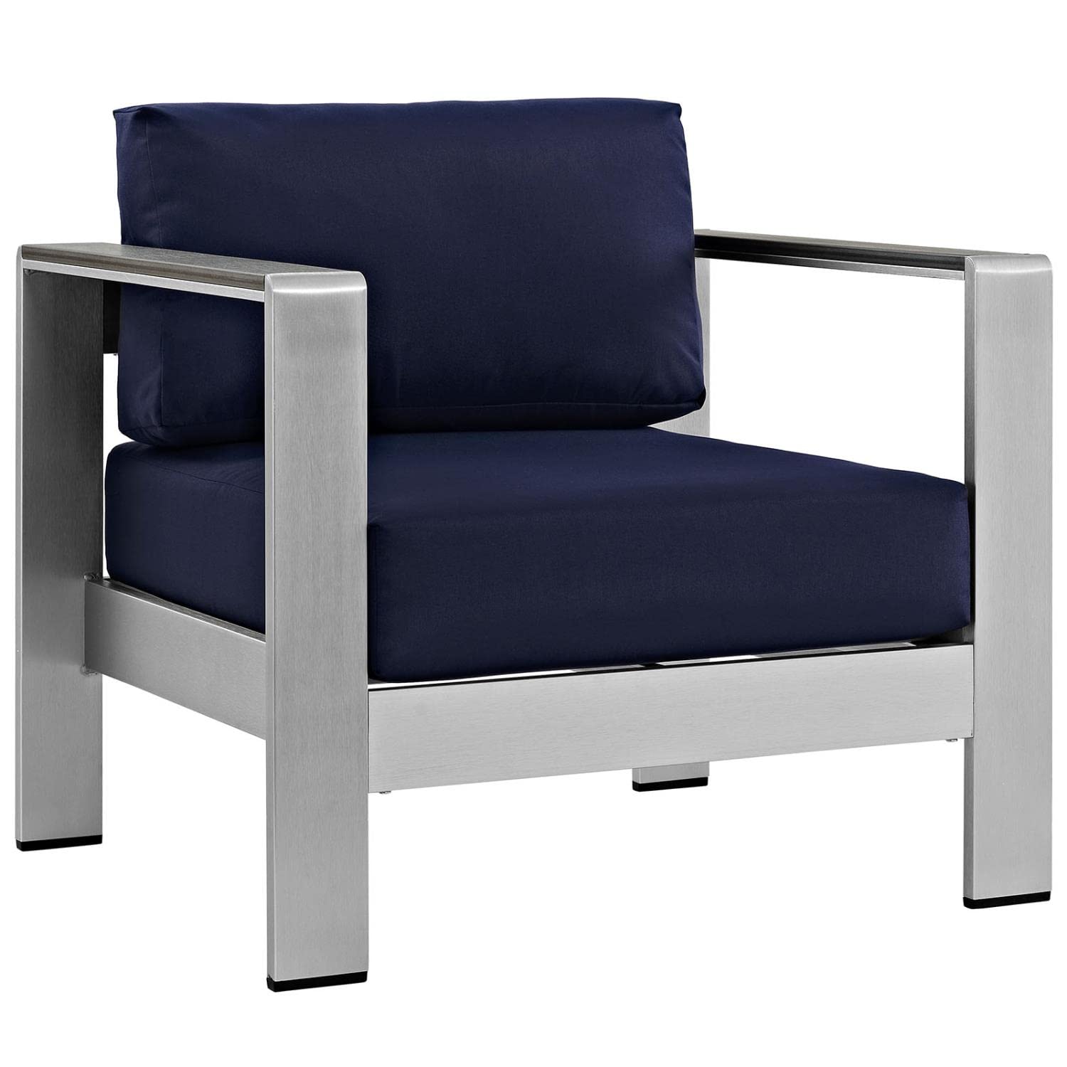 kitchen and dining room sets | CasaFoyer Shore Outdoor Patio Collection | Durable Aluminum Sectional Sofa Set - Silver Navy | casafoyer.myshopify.com