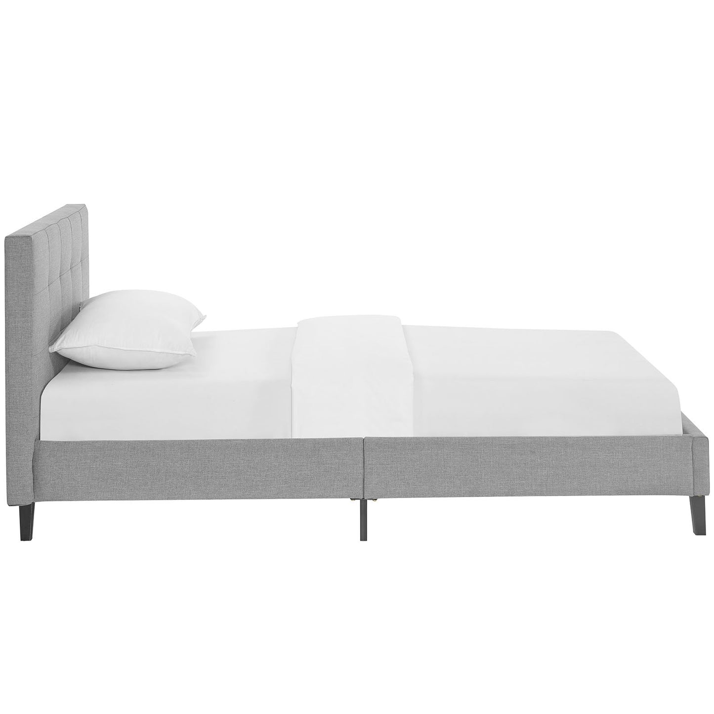 Bed | CasaFoyer Linnea Platform Bed | Elegant Upholstered Tufted Headboard | Solid Wood Legs | No Box Spring Needed | Supports Memory Foam, Spring, Latex, Hybrid Mattresses | Chic-Luxe Look | Weight Capacity 1300 lbs | casafoyer.myshopify.com