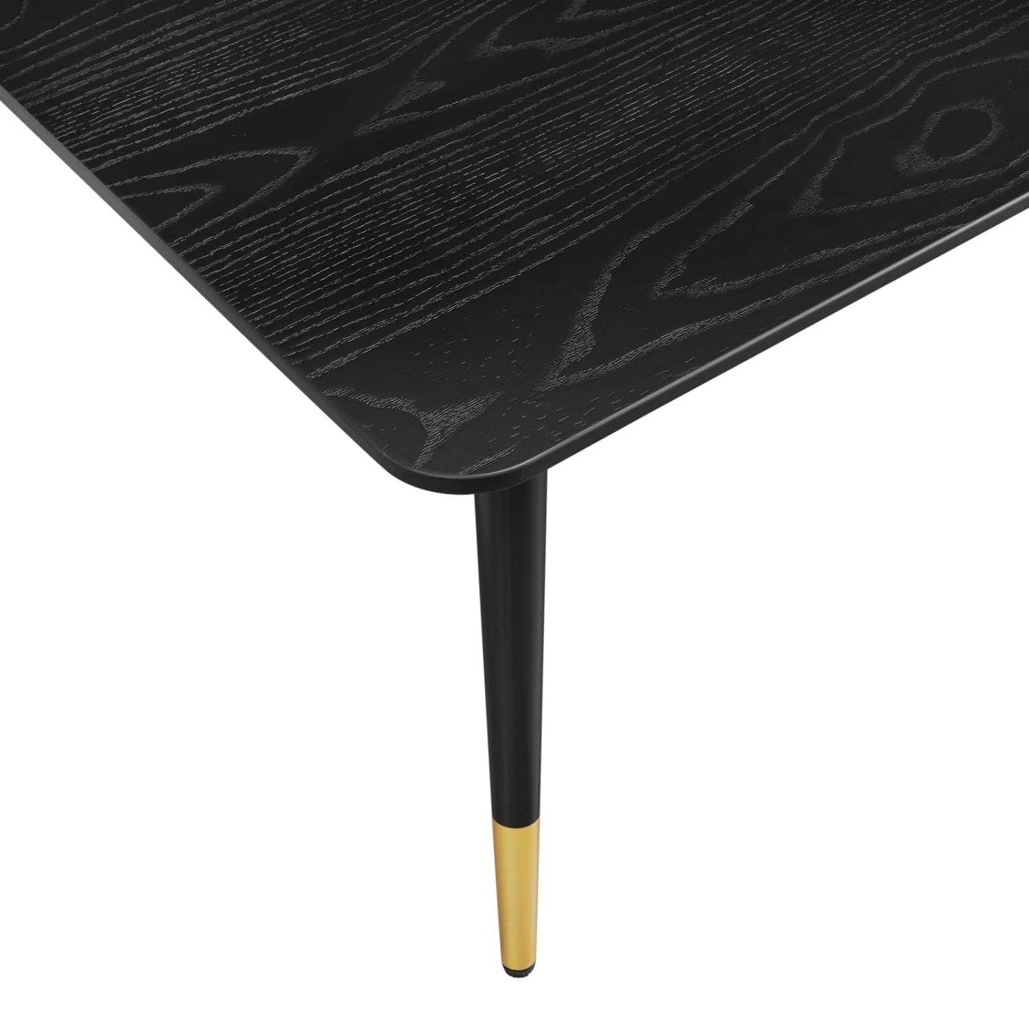 coffee tables | Ergode Vigor Square Coffee Table | Contemporary Elegance | Sleek Design | Gold Metal Sleeves | Matte Black Lacquer Finish | Adjustable Height Foot Caps | casafoyer.myshopify.com