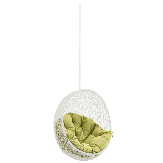 porch swings | Ergode Hide Outdoor Patio Swing Chair | Luxurious Rattan Weave | All-Weather Cushion | Adjustable Chain | Ideal for Patio, Backyard, Porch, Poolside | Indoor/Outdoor Use | Weather & UV Resistant | White Peridot | casafoyer.myshopify.com